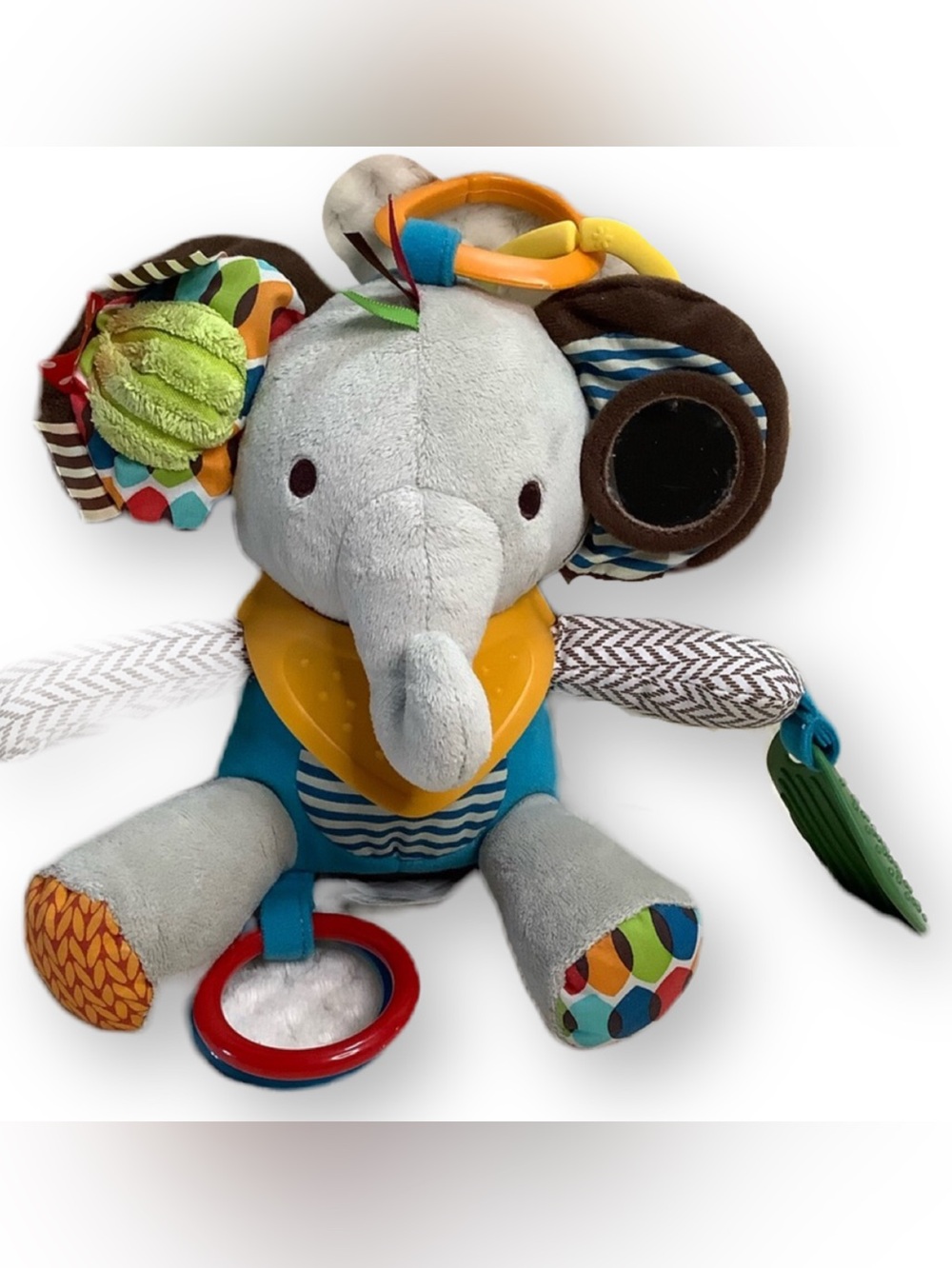 Skip Hop Elephant Sensory Plush Toy  7in Baby Activity Toy